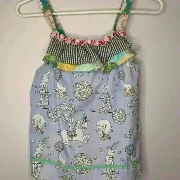 Matilda Jane Girls Blue Judy & Ethel Tank top Circus Wonderful Parade size10 - Picture 2 of 9